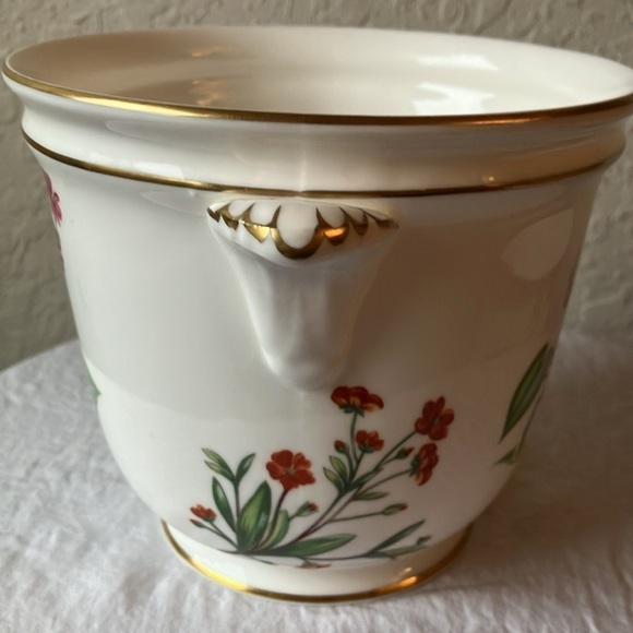 Minton: Meadow smooth pattern Cachepot- Bone China- Made in England- Gold Trim - Picture 6 of 16